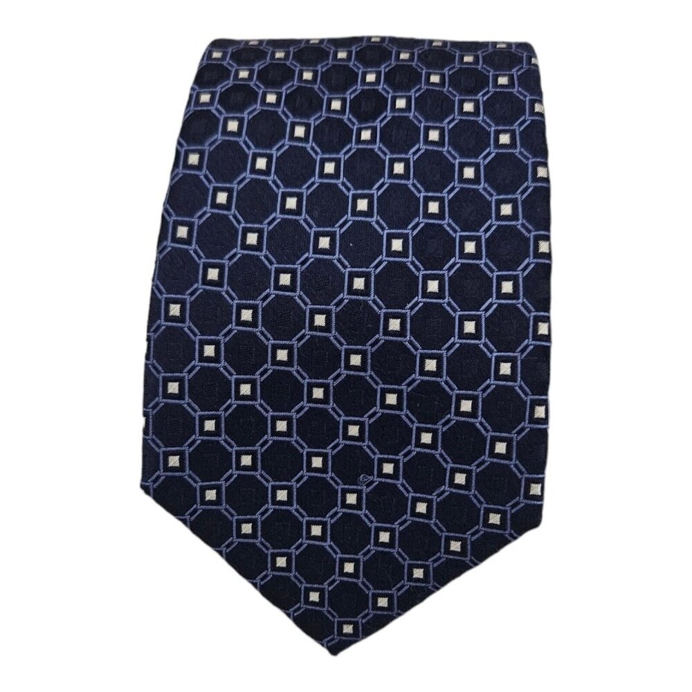 DONALD TRUMP Blue Geometric Silk Tie 59"/ 3.3" EC